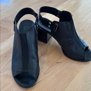 Topshop Black Leather Women's Heels